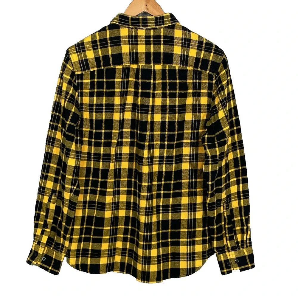 The North Face Arroyo Flannel Button Up Shirt Men M Yellow Black Gorpcore Hiking